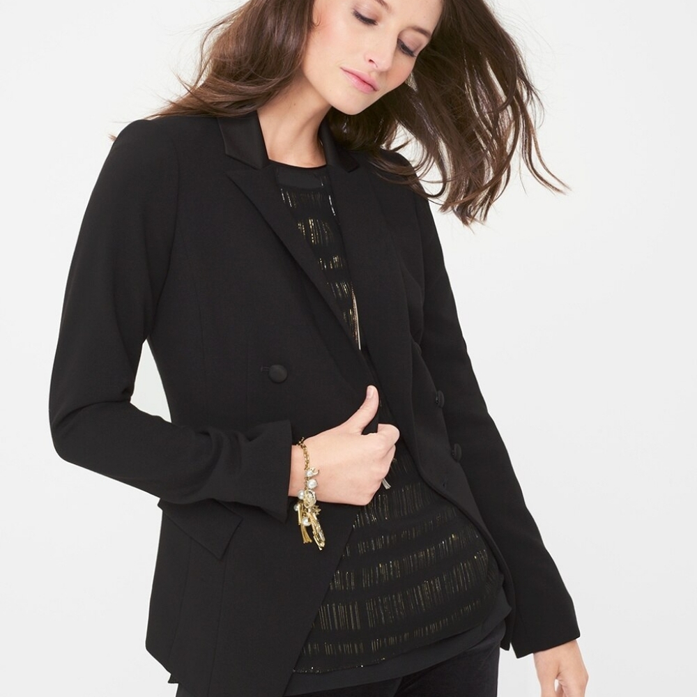 Double breasted trophy black jacket